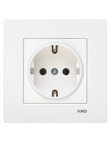 Розетка с заземлением белая VIKO Karre 90960008