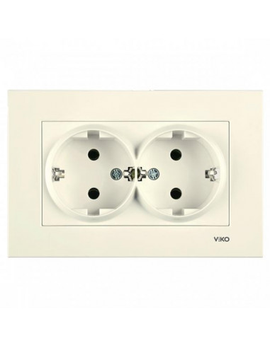 Розетка два гнезда с заземлением Viko KARRE 90960156 крем