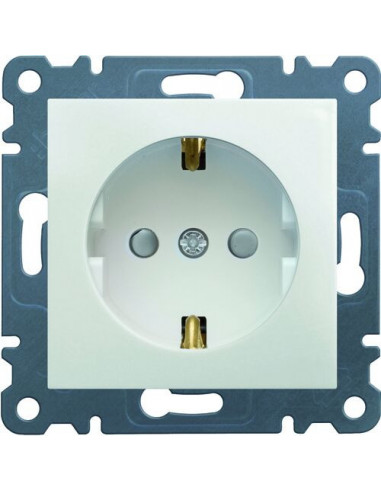 Розетка с заземляющим контактом и защитой контактов Lumina, белая, 16А/230В