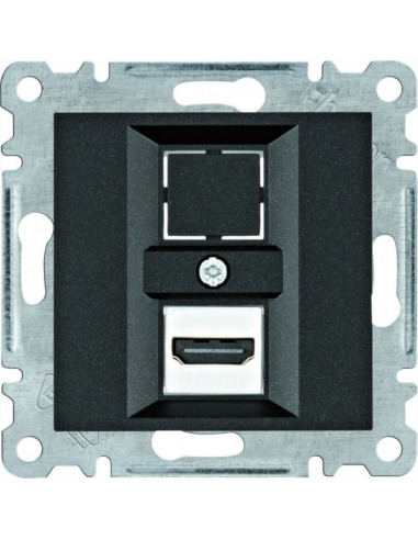 Розетка HDMI, Lumina, черная