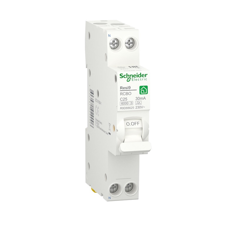 ДИФ АВТ RESI9 6kA 1M 1P+N 25A C 30mA