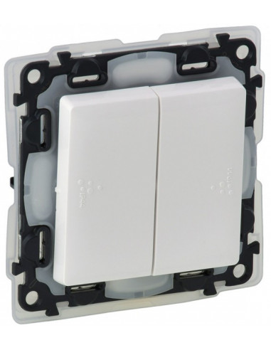 Выключатель Legrand Valena-L 2-клавишный IP44 Белый