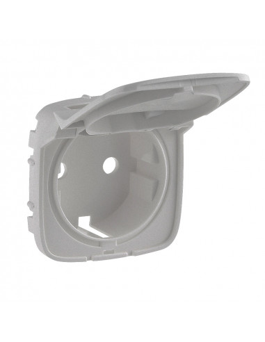 Накладка для розетки с заземлением и крышкой Legrand Valena-A Алюминий