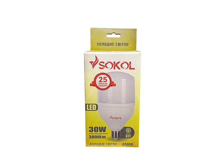 LED лампа Т100 30W 220В E27 6500К, SOKOL