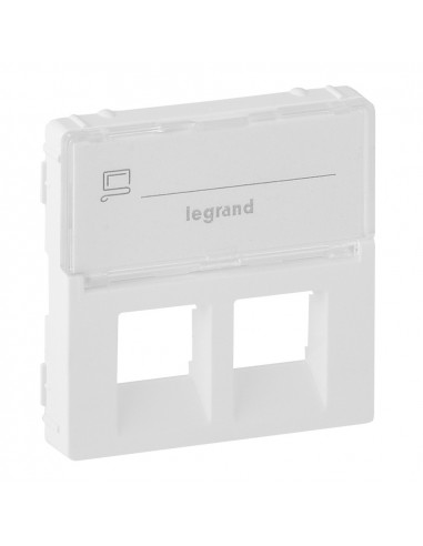 Накладка для розетки RJ11+RJ45 Legrand Valena-L Белая с держателем маркировки