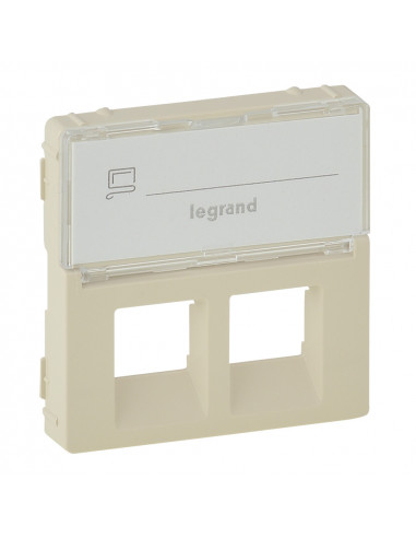 Накладка для розетки RJ11+RJ45 Legrand Valena-L Слоновая кость с держателем маркировки