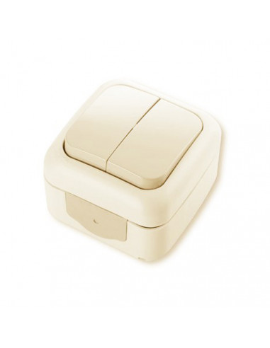 Выключатель двухклавишный IP44 Viko PALMIYE 90555602 крем