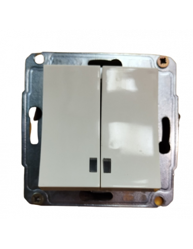 Выключатель двойной с подсветкой QSD 5533 крем
