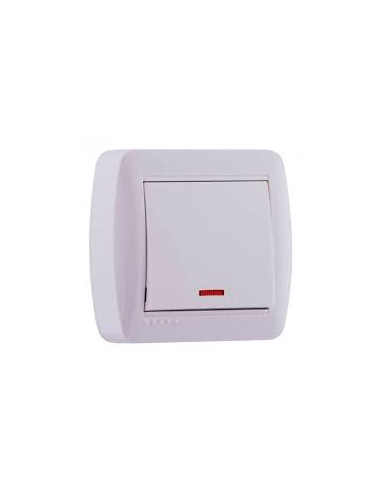 Выключатель 1-кл. наружный с подсветкой белый LEZARD Demet 711-0200-111