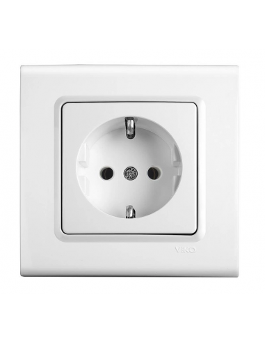 Розетка с заземлением IP20 белая VIKO 90400008
