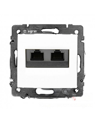 Механизм розетки 2хRJ45 UTP категории 5е на захв., белая Legrand Valena 774231