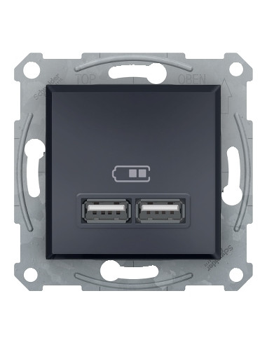 EPH2700271 USB РОЗЕТКА 2,1А АНТРАЦИТ  ASFORA