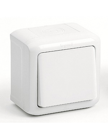 Переключатель 1-клавишный IP44 10A Legrand 782304 белый