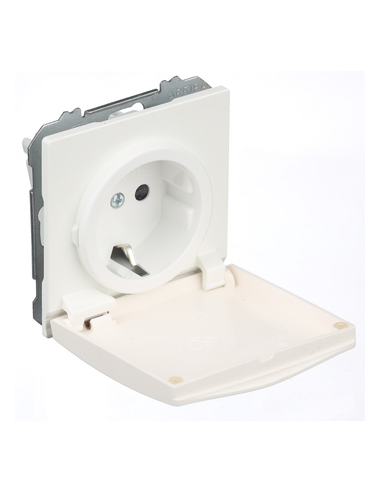 Розетка 1-на 2P+Z, ШУКО SIEMENS LINE 16А, 250V, белый полярный