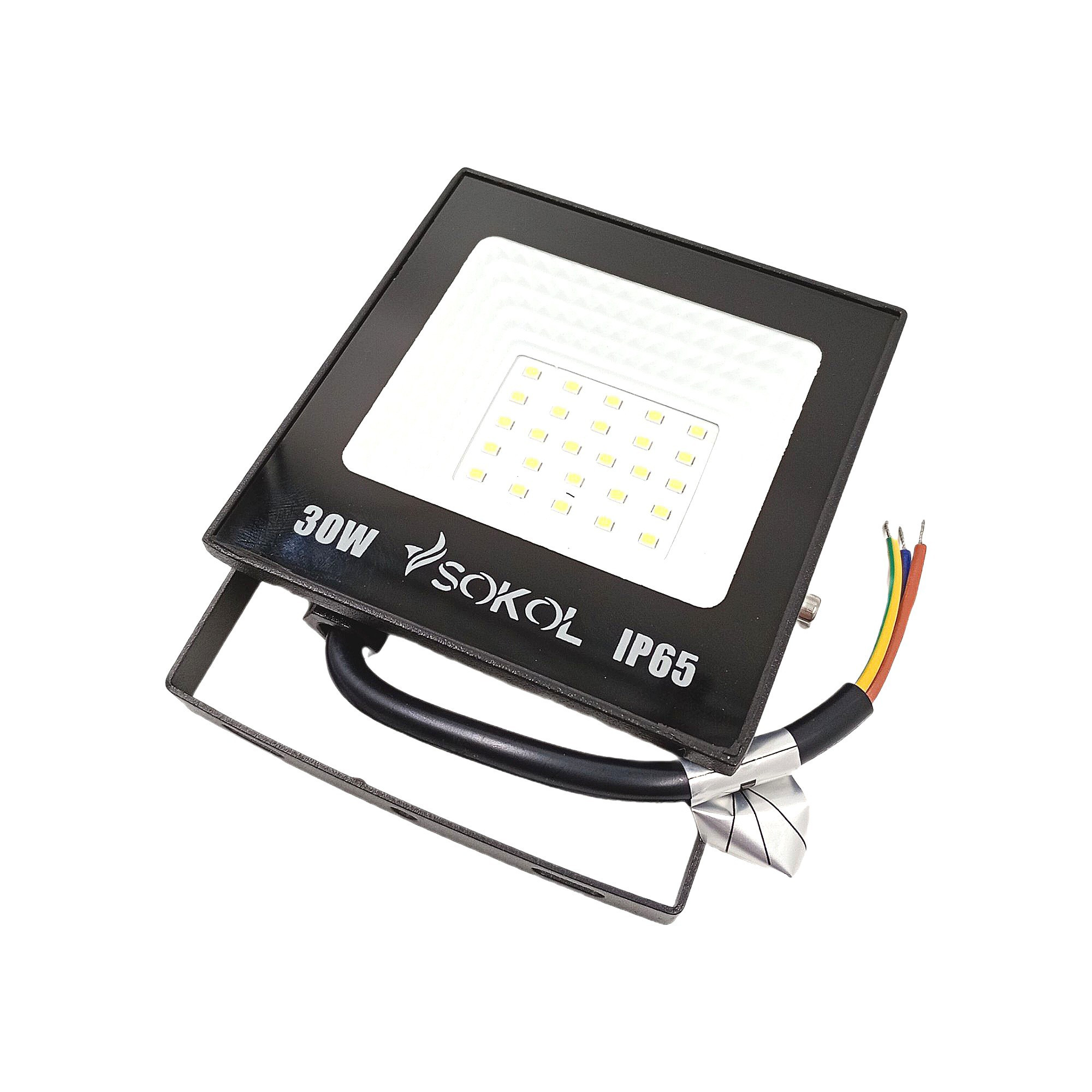 Прожектор LED-SLТ-30W 220В 2700lm 6500K SOKOL алюминиевый корпус, каленое стекло (40)