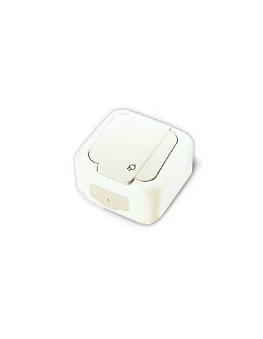 Розетка 1-я с/с и крышкой белая IP44 VI-KO PALMIYE 90555408