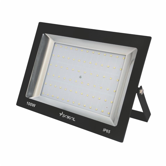 Прожектор LED-SLТ-100W 220В 9000lm 6500K SOKOL алюминиевый корпус, каленое стекло (10)