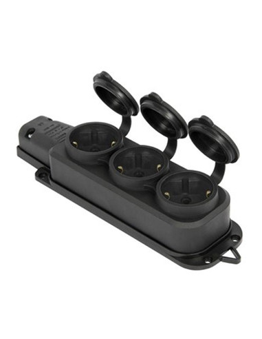 Розетка тройная каучук 1*16A IP44 BYES BY10-105