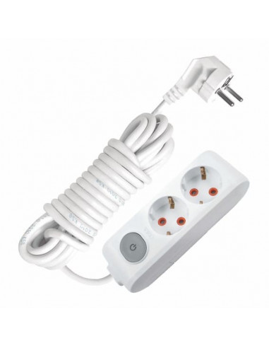 Удлинитель 2гн 2м с заземлением и кнопкой VIKO Multi-Let