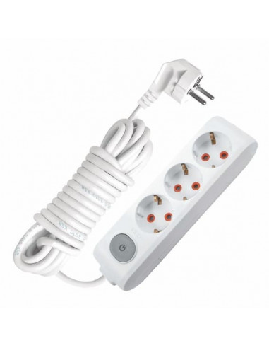 Удлинитель 3гн 5м с заземлением и кнопкой VIKO Multi-Let