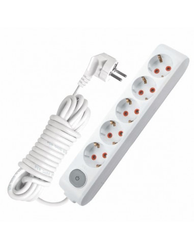 Удлинитель 5гн 3м с заземлением и кнопкой VIKO Multi-Let