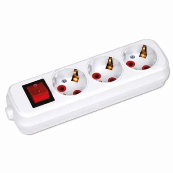 Колодка 3'а с заземлением с выключателем Almera (25)