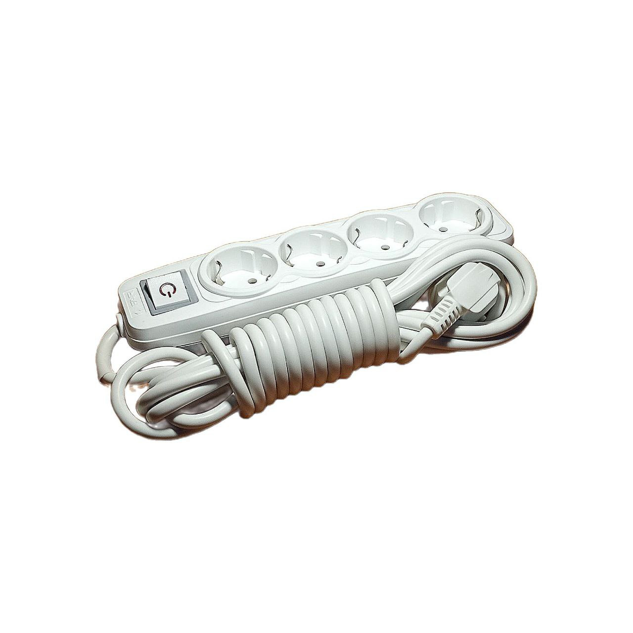 Удлинитель 4 гн с/с + выключатель 3м, SOKOL