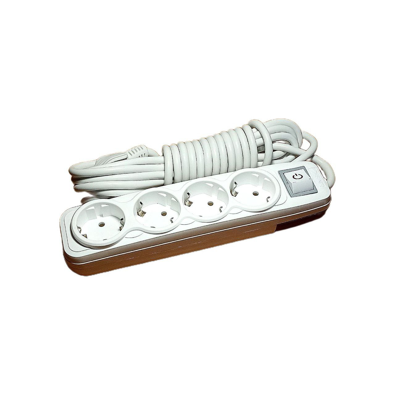 Удлинитель 4 гн с/с + выключатель 5м, SOKOL