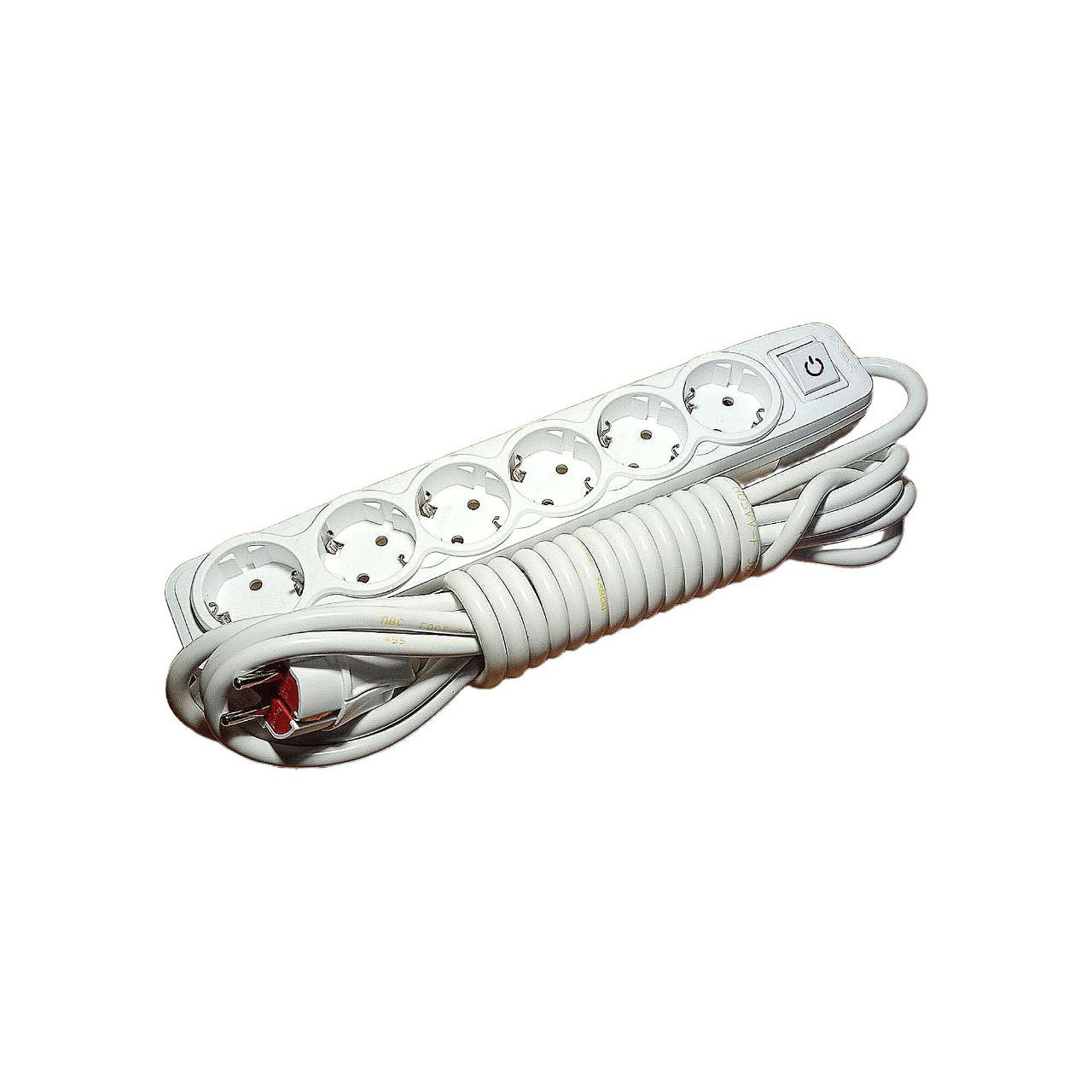 Удлинитель 6 гн с/с + выключатель ПВС 3х2,5м, SOKOL