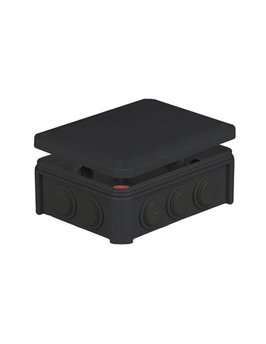 Коробка распред.наружн. UNIKA PLANK полипр.самозат.850°С IP55 150х100х60мм с сальник.резинов.черн.IB1001V