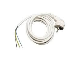 Шнур ПВС 2х1 белый 1,5м с вилкой, SOKOL