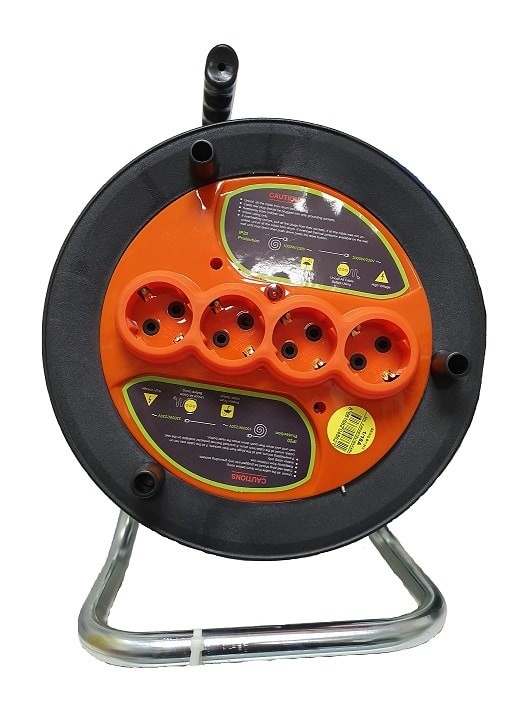 BY-310 Катушка переносная, на 50м с 4 розетками, IP20
