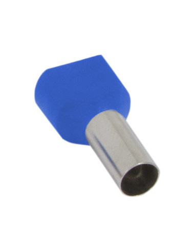 Изолированный наконечник e.terminal.stand.te2.0.75.blue (TE7510 blue) 2х0.75 кв мм, голубой