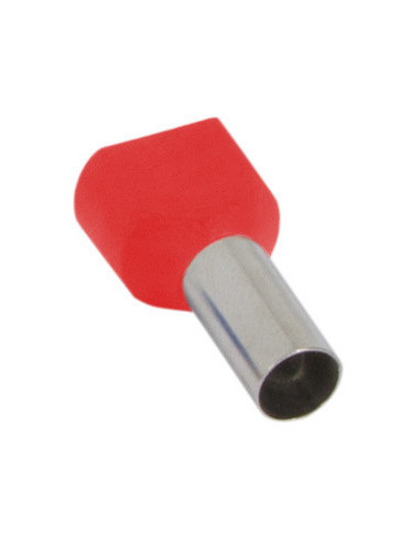 Изолированный наконечник e.terminal.stand.te2.1.red (TE1010 red) 2х1 кв мм, красный