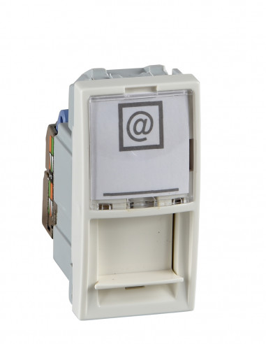 Компьютерная розетка одномодульная RJ45 категория 5Е неэкранированная слон. кость MGU3.410.25