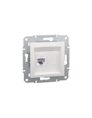 Розетка RJ45, тип UTP, категория 6, белый, Asfora, без рамки EPH4770121