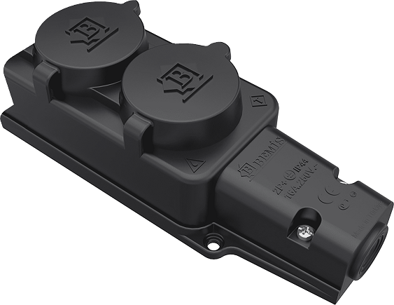 BK1-1402-3612 1*16 А Розетка двойная (каучук) IP54 (8)